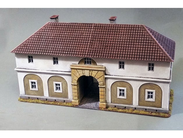 Stadt Dorf Haus 28mm Architektur Bolzen Aktion Gebäude Modell Züge Wargaming 3D print model - Mito3D