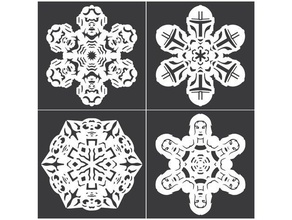 star wars snowflakes snowflake starwars 3d print model - Mito3D