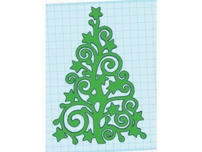 swirly christmas tree wall art 3d print model - Mito3D