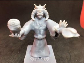 dragonborn sorcerer beholder dnd miniature eye bolt goo patron 3d print model - Mito3D