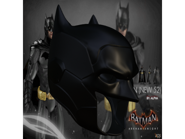 batman 52 helmet cosplay dc comics props 3D print model - Mito3D