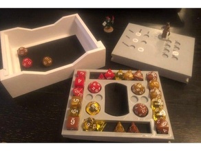 Würfel Tablett Halter Unterstützung Aktion Tracker Box dnd Dungeons Drachen Rollenspiel Tischplatte ttrpg 3d print model - Mito3D