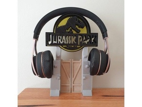 jurassic park headphone stand ornament headphones holder headset 3d print model - Mito3D
