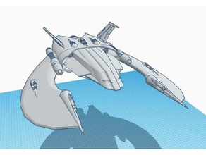 vulture angled wing long range attack fighter alien spaceship rpg prop sci-fi science fiction scifi spaceships tabletop traveller ttrpg 3d print model - Mito3D