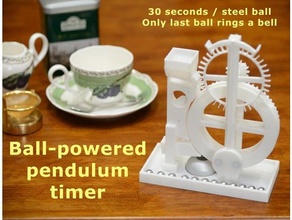ball-powered pendulum timer ball clock marble machine mechanical 3d print model - Mito3D