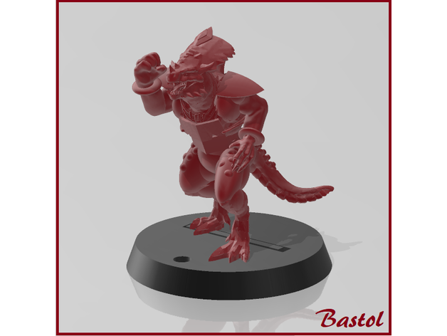 sangue tigela saurus 4 fantasia futebol homem lagarto miniatura sáurio skinks 3D print model - Mito3D