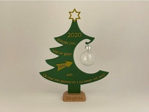 Natal árvore bola holandês texto decoração presente madeira 3d print model - Mito3D