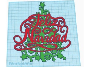 feliz navidad Baum Mauer Kunst 3d print model - Mito3D