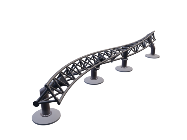 Walze Untersetzer Spur turn achterbahn Kurve Fahrer Schiene Schienen Reiten Achterbahn Achterbahnen schiene sturn Wende 3D print model - Mito3D