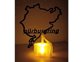 nordschleife decoration greenhell holder nurburgring racetrack silhouette walldecoration 3d print model - Mito3D