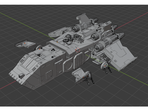 munin tempestad guship 6 8mm astartes épico epic30k epic40k Armagedón escala espacio marina 3d print model - Mito3D