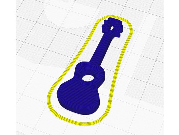 ukulele keychain chain gift holder instrument key music 3D print model - Mito3D