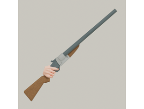 doble barril escopeta escamoso 28mm mesa 28mmscale caer yermo días realidad borde escaramuza arma prueba 3d print model - Mito3D