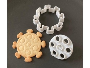 covid cookie cutter baking cookiecutter coronavirus covid-19 dough kitchen virus 3d print model - Mito3D