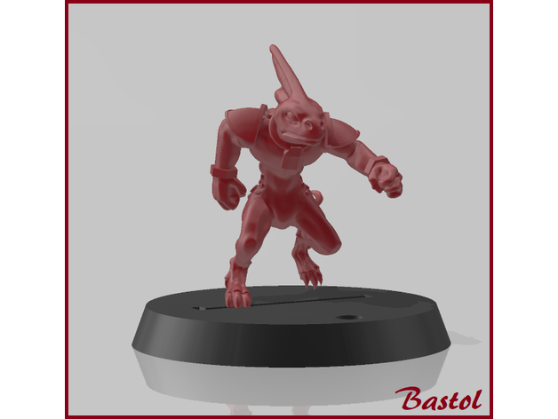 kan çanak skink 7 Bloodbowl fantezi Futbol kertenkele minyatür Saurian skinks 3D print model - Mito3D