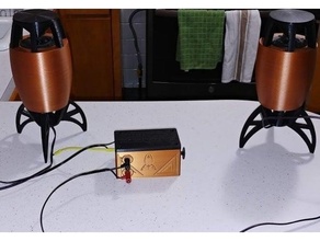 fusée ampli 15wch 1950s 360 orateur amplificateur Cas gaine art déco Déco l'audio batterie alimenté Dayton class porte filtre 3d print model - Mito3D