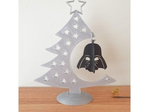 darth vader christmas bauble decoration ornament easy support star wars 3d print model - Mito3D