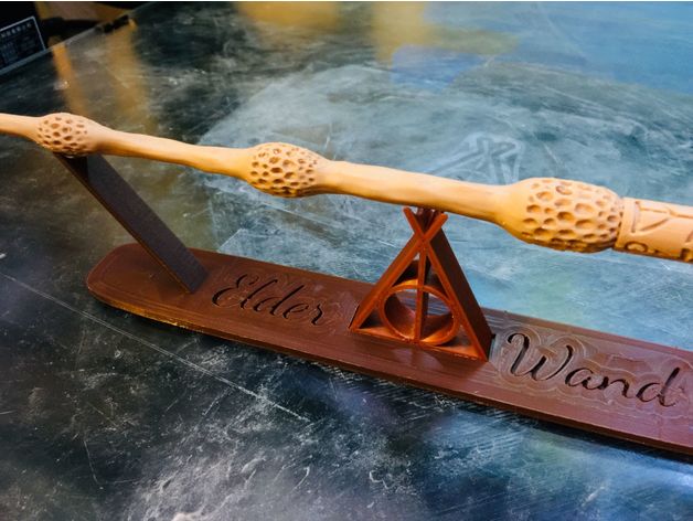 elder wand horizontal split harry potter 3D print model - Mito3D