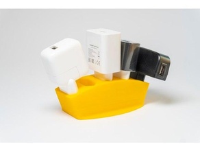 eu Stecker USB Lager Laden Bahnhof Container iPhone Veranstalter Telefon Leistung liefern Schalter Halter Unterstützung 3d print model - Mito3D