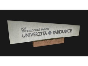 Università pardubice iscrizione cartello calcestruzzo statua 3d print model - Mito3D