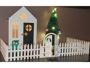 elf-on-the-shelf house fence christmas decorations cnc elf shelf 3d print model - Mito3D