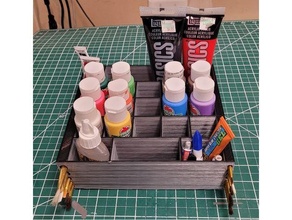 acrylic paint brush holder caddy tray 3d print model - Mito3D