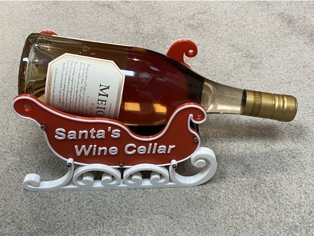 santas Navidad vino estante 3D print model - Mito3D