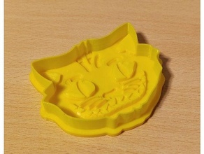 cheshire gatto biscotto taglierina migliorato 3d frese cookiecutter 3d print model - Mito3D