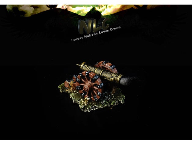 corbeau dwarven cannon dwarf nain warhammer 3D print model - Mito3D
