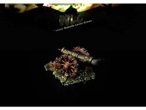 corbeau dwarven cannon dwarf nain warhammer 3d print model - Mito3D