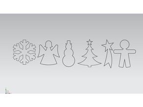 Noel kurabiye kesiciler melek star ağaç kalıbı kesici kar tanesi kardan adam 3d print model - Mito3D