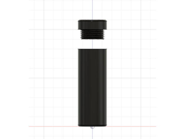 mini bottle cap 30mm dia 90mm len 3D print model - Mito3D