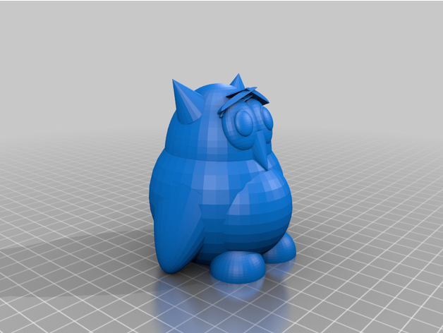 happy owl hibou heureux 3D print model - Mito3D