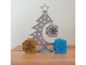 Navidad árbol cajas chuchería caja decoración ornamento regalo magia copo nieve navidad bonita 3d print model - Mito3D