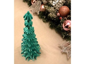 snowflake xmas tree blockscadsnowflake christmas decoration ornament trees 3d print model - Mito3D