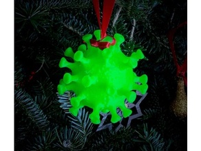 coronavírus 2019 ncov covid 19 Natal árvore enfeite decoração 3d print model - Mito3D