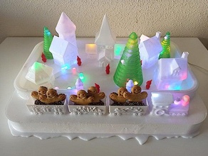 santa claus villaggio vaso modalità Natale decorazioni dobloxy 3d print model - Mito3D