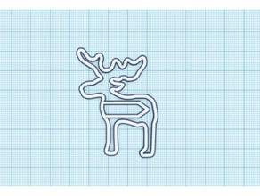 papel acortar reservar marcador Navidad ciervo alce clip 3d print model - Mito3D