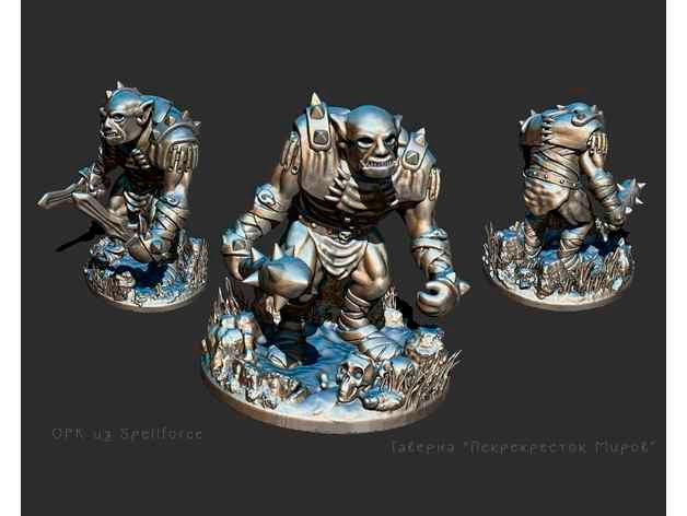orc spellforce dnd mini miniature dungeons dragons tabletop rpg 3D print model - Mito3D