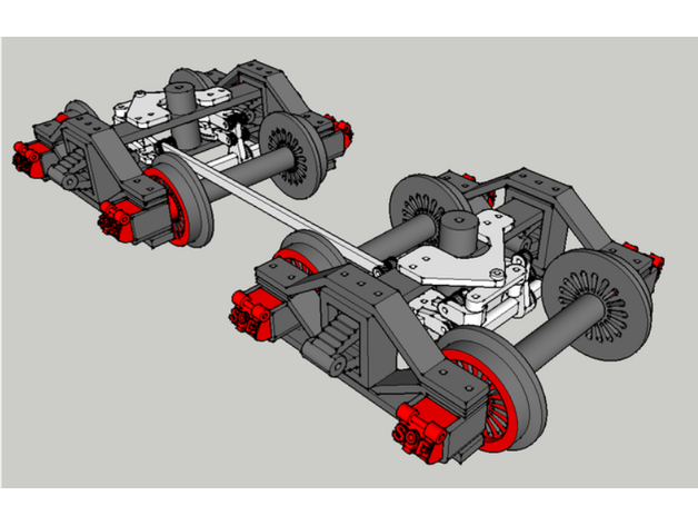 bogies Baldwin locomotiva vapor 3D print model - Mito3D