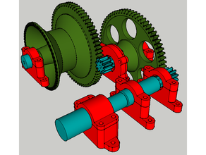 mecanismo elevação engranaje engranajes engrenagens 3d print model - Mito3D