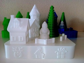 small base vase mode santa claus village ver 2 christmas decoration dobloxy 3d print model - Mito3D