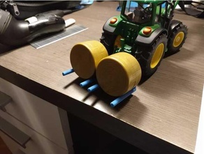double foins balle fourchette agriculture siku jouets tracteur randonneur 3d print model - Mito3D
