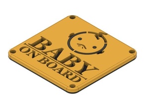 baby board sign multi-color assemble automobile car accessory logo safety signs 3d print model - Mito3D