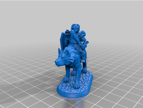 anão Lobo cavaleiro dnd mini miniatura 3d print model - Mito3D