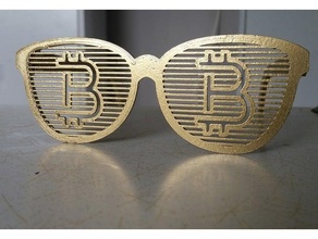 bitcoin sinais mudança btc cripto criptomoeda óculos tons persianas veneziana 3d print model - Mito3D