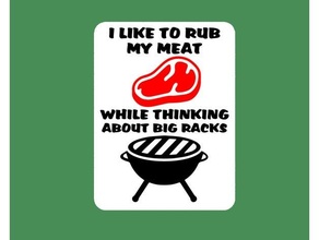 rub meat thinking big racks sign fridge magnet funny refrigerator 3d print model - Mito3D