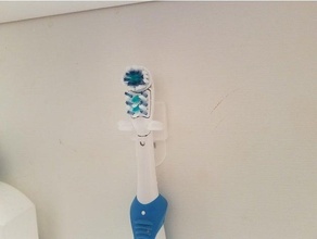 Zahnbürste Mauer montieren Kreuzwirkung Halter Unterstützung oral 3d print model - Mito3D