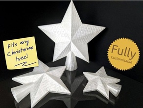 fully customizable christmas tree star topper decoration decorations ornament led light lighting 3d print model - Mito3D