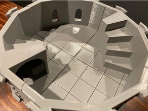 12-sided tower remix - gridded floors & roof hatch 3d print model - Mito3D